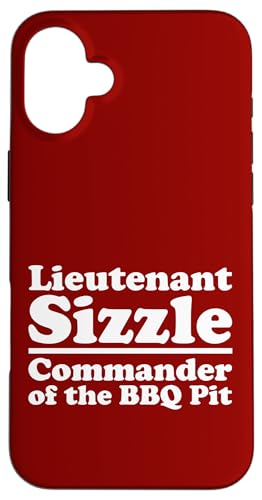 Lieutenant Sizzle, Kommandant des BBQ Pit Grill, Meat Daddy Hülle für iPhone 16 Plus von FRESAN Funny Grilling Master Dad BBQ Father's Day