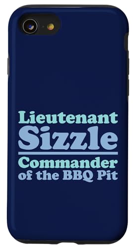 Lieutenant Sizzle, Kommandant des BBQ Pit Grill, Meat Daddy Hülle für iPhone SE (2020) / 7 / 8 von FRESAN Funny Grilling Master Dad BBQ Father's Day