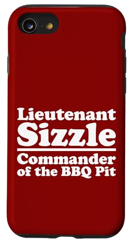 Lieutenant Sizzle, Kommandant des BBQ Pit Grill, Meat Daddy Hülle für iPhone SE (2020) / 7 / 8 von FRESAN Funny Grilling Master Dad BBQ Father's Day