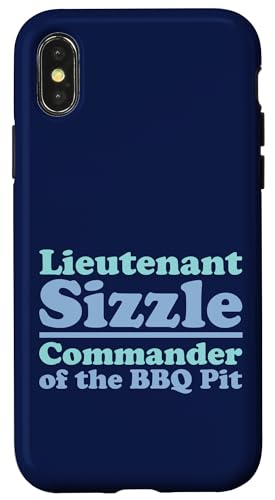 Lieutenant Sizzle, Kommandant des BBQ Pit Grill, Meat Daddy Hülle für iPhone X/XS von FRESAN Funny Grilling Master Dad BBQ Father's Day