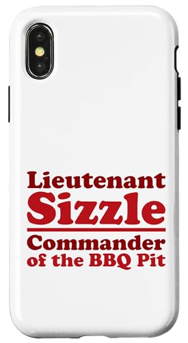 Lieutenant Sizzle, Kommandant des BBQ Pit Grill, Meat Daddy Hülle für iPhone X/XS von FRESAN Funny Grilling Master Dad BBQ Father's Day