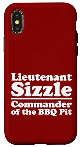 Lieutenant Sizzle, Kommandant des BBQ Pit Grill, Meat Daddy Hülle für iPhone X/XS von FRESAN Funny Grilling Master Dad BBQ Father's Day