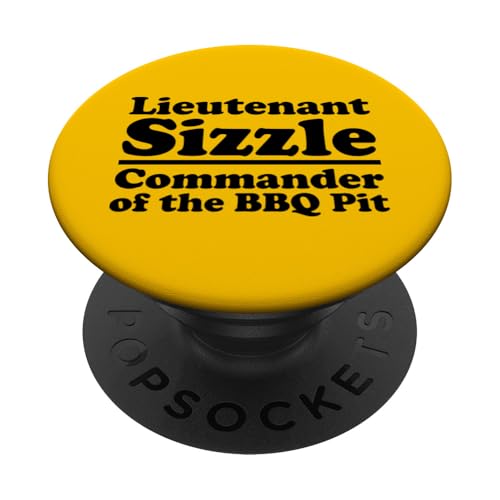 Lieutenant Sizzle, Kommandant des BBQ Pit Grill, Meat Daddy PopSockets Klebender PopGrip von FRESAN Funny Grilling Master Dad BBQ Father's Day