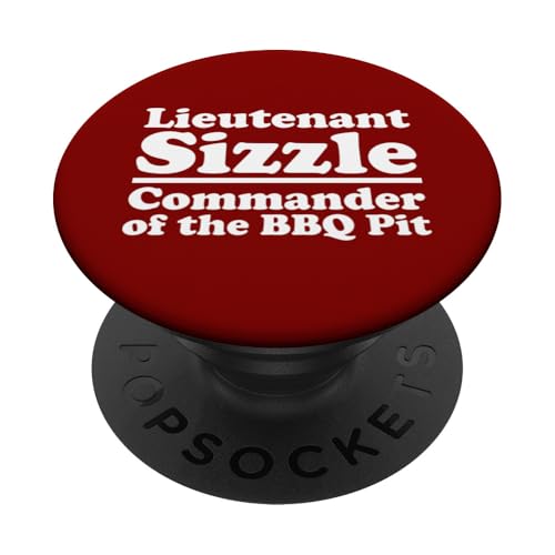 Lieutenant Sizzle, Kommandant des BBQ Pit Grill, Meat Daddy PopSockets Klebender PopGrip von FRESAN Funny Grilling Master Dad BBQ Father's Day