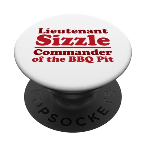 Lieutenant Sizzle, Kommandant des BBQ Pit Grill, Meat Daddy PopSockets Klebender PopGrip von FRESAN Funny Grilling Master Dad BBQ Father's Day