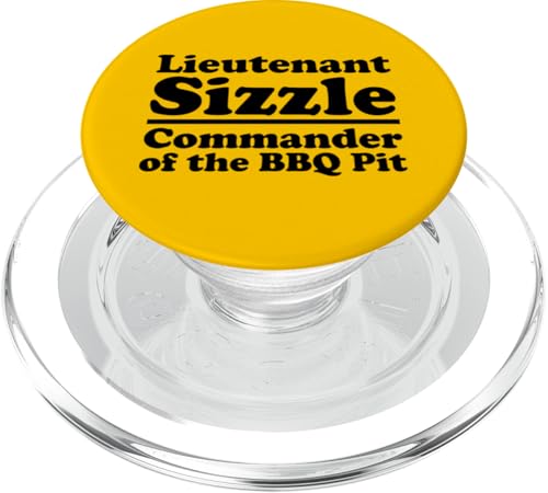 Lieutenant Sizzle, Kommandant des BBQ Pit Grill, Meat Daddy PopSockets PopGrip für MagSafe Lieutenant Sizzle, Kommandant des BBQ Pit Grill, Meat Daddy PopSockets PopGrip für MagSafe von FRESAN Funny Grilling Master Dad BBQ Father's Day