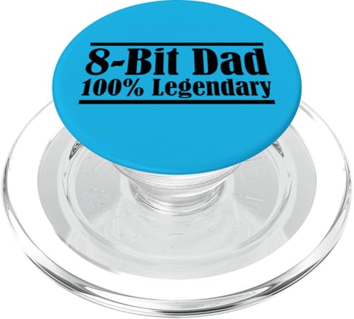 8-Bit Dad 100% Legendary Retro Gaming Videospiel Daddy Nerd PopSockets PopGrip für MagSafe von FRESAN Legendary Player Funny Gamer Father’s Day
