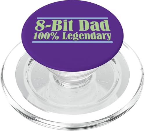 8-Bit Dad 100% Legendary Retro Gaming Videospiel Daddy Nerd PopSockets PopGrip für MagSafe von FRESAN Legendary Player Funny Gamer Father’s Day