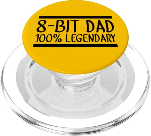 8-Bit Dad 100% Legendary Retro Gaming Videospiel Daddy Nerd PopSockets PopGrip für MagSafe von FRESAN Legendary Player Funny Gamer Father’s Day