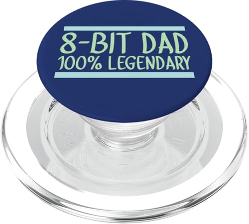 8-Bit Dad 100% Legendary Retro Gaming Videospiel Daddy Nerd PopSockets PopGrip für MagSafe von FRESAN Legendary Player Funny Gamer Father’s Day