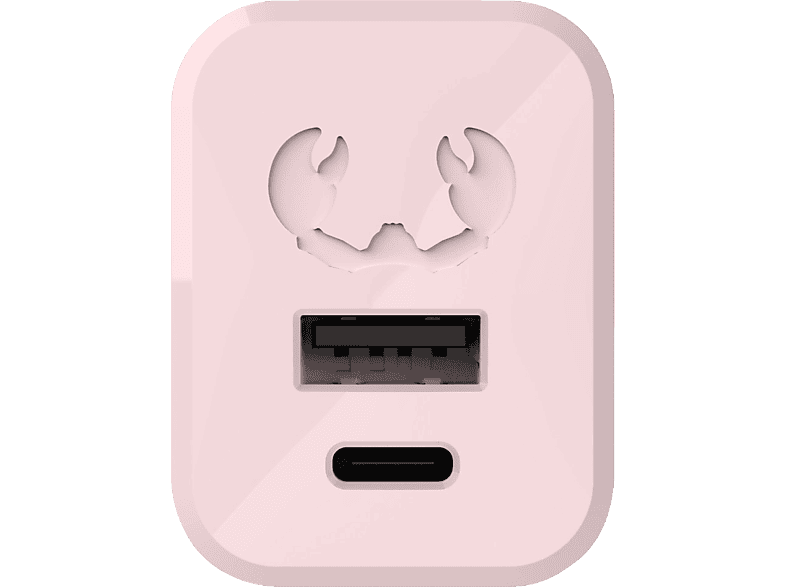 FRESH N REBEL USB-A- und USB-C Mini Ladegerät universal, Smokey Pink von FRESH N REBEL