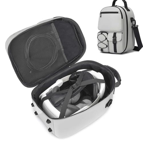 Tragerucksack für Meta Quest 3/3S/Oculus Quest 2 mit Hartschale und Verstellbaren Riemen, Bietet Platz für Batterien, Controller, Headsets und Anderes VR-Zubehör Grau Tragerucksack für Meta Quest 3/3S/Oculus Quest 2 mit Hartschale und Verstellbaren Riemen, Bietet Platz für Batterien, Controller, Headsets und Anderes VR-Zubehör Grau von FRETHIND