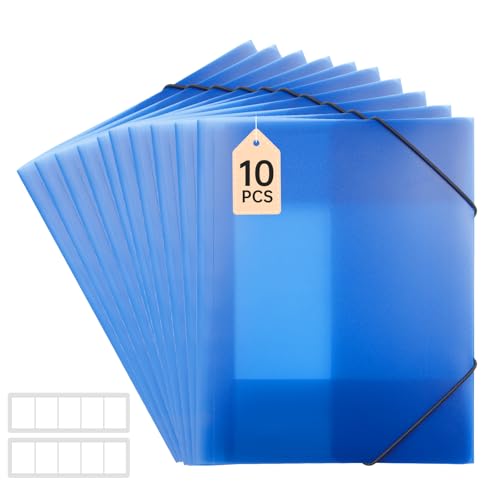 FRETONBA Postmappe A4 Schule, Sammelmappe 10 Stück, Eckspannermappe Elastische Bandbefestigung, Schnellhefter a4 PP-Material Robust und Langlebig, Dokumentenmappe a4 FTB von FRETONBA