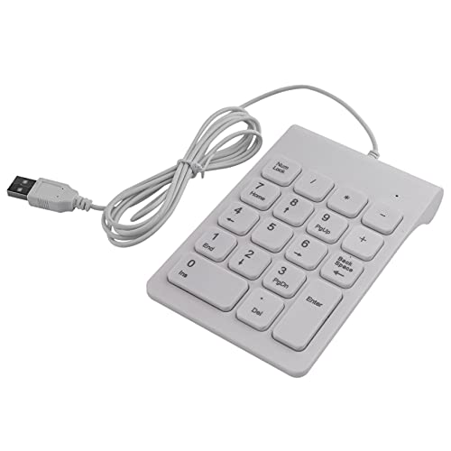 FRGMNT Mini-USB-Kabel, Zahlenblock, 18 Tasten, digital, für Buchhaltung, Teller, Laptop, Windows, Android, Notebook, Tablets, PC (weiß) von FRGMNT