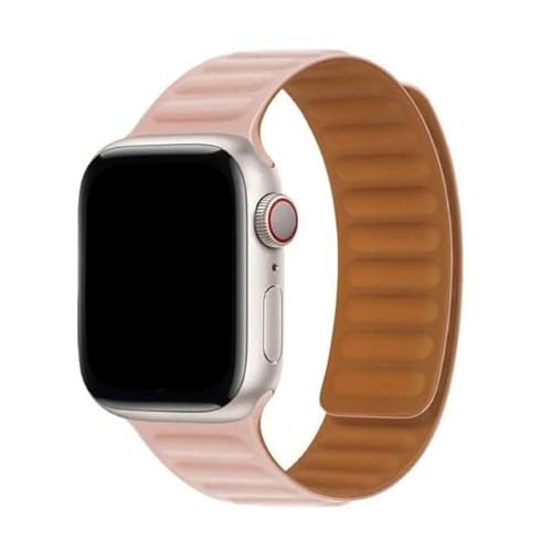 FRIENDLY LICENSE - Armband Kompatibel mit Apple Watch 38-40-41 mm - Glieder-Design - Kunstleder - Rosa - Magnetverschluss - Apple Watch Armband von FRIENDLY LICENSE