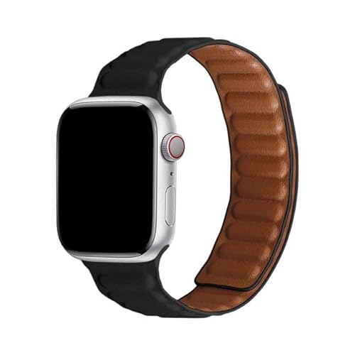 FRIENDLY LICENSE - Armband Kompatibel mit Apple Watch 38-40-41 mm - Glieder-Design - Kunstleder - Schwarz - Magnetverschluss - Apple Watch Armband von FRIENDLY LICENSE