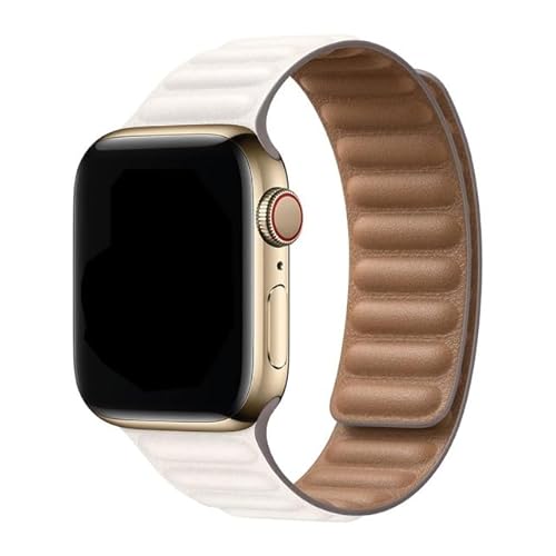 FRIENDLY LICENSE - Armband Kompatibel mit Apple Watch 38-40-41 mm - Glieder-Design - Kunstleder - Weiß - Magnetverschluss - Apple Watch Armband von FRIENDLY LICENSE