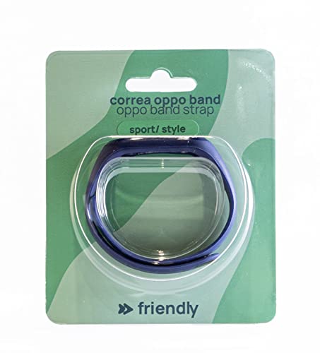 FRIENDLY LICENSE - Armband für Mi Band - Kompatibel mit OPPO Band Sport - Hergestellt aus weichem und robustem Silikon - Farbe Blau - Länge verstellbar 13-20,5 cm - Ersatzarmband von FRIENDLY LICENSE