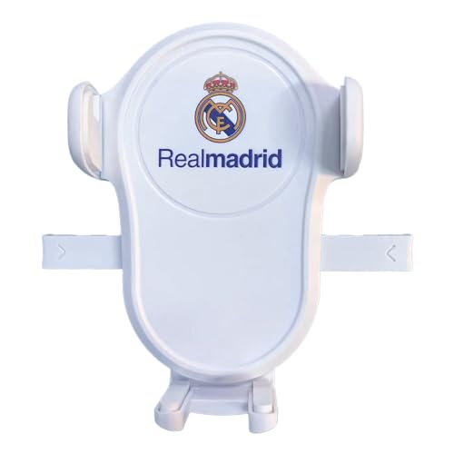 FRIENDLY LICENSE Real Madrid Fußballverein Handyhalterung für das Auto, universelle Kompatibilität, weißes Design mit offiziellem Wappen, Freisprecheinrichtung, offizielles Produkt von FRIENDLY LICENSE