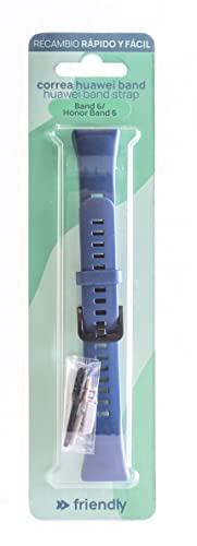 FRIENDLY LICENSE - Smartwatch-Armband - Kompatibel mit Huawei Band 6 - Hergestellt aus weichem und robustem Silikon - Farbe Blau - Länge verstellbar 14-22 cm - Ersatzarmband von FRIENDLY LICENSE