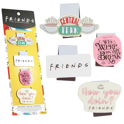 FRIENDS magnetische Lesezeichen Set mit 4 Clips - Geschenke für sie (Multipack, 4 Stück) von FRIENDS