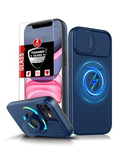 FRLMOOES Magnetische Schutzhülle für iPhone XR, kompatibel mit MagSafe kabellosem Laden, mit 2 Displayschutzfolien, integriertem Ständerring, mit Kamera-Abdeckung, stoßdämpfend, stoßfest, robuster FRLMOOES Magnetische Schutzhülle für iPhone XR, kompatibel mit MagSafe kabellosem Laden, mit 2 Displayschutzfolien, integriertem Ständerring, mit Kamera-Abdeckung, stoßdämpfend, stoßfest, robuster von FRLMOOES