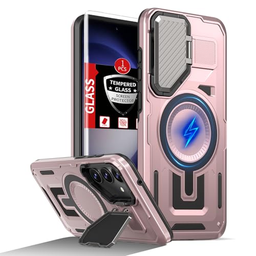 FRLMOOES Schutzhülle für Samsung Galaxy S23 Plus, kompatibel mit MagSafe, magnetisches, kabelloses Laden, mit Kamera-Abdeckung, Ständer, mit Displayschutzfolie, stoßfest, robuster Schutz für S23 + FRLMOOES Schutzhülle für Samsung Galaxy S23 Plus, kompatibel mit MagSafe, magnetisches, kabelloses Laden, mit Kamera-Abdeckung, Ständer, mit Displayschutzfolie, stoßfest, robuster Schutz für S23 + von FRLMOOES