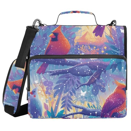 Art Blue Red Birds 3 Ringe 3,8 cm Organizer Ordner mit Griff, wasserdicht, Portfolio-Ordner für Schule und Büro Art Blue Red Birds 3 Ringe 3,8 cm Organizer Ordner mit Griff, wasserdicht, Portfolio-Ordner für Schule und Büro von FRODOTGV