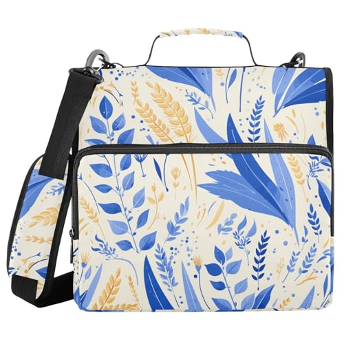Deep Sky Blue Wheat 3,8 cm 3 Ringe Organizer Ordner mit Schultergurt, einfach zu transportieren, Dokumente, Dateien, Aufbewahrungstasche für Büro, Schule Deep Sky Blue Wheat 3,8 cm 3 Ringe Organizer Ordner mit Schultergurt, einfach zu transportieren, Dokumente, Dateien, Aufbewahrungstasche für Büro, Schule von FRODOTGV