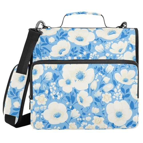Flower and Whites Blassblau, 3,8 cm, 3 Ringe, Ordner-Organizer mit Griff, wasserdicht, Schulbedarf, Organizer für Schule und Büro Flower and Whites Blassblau, 3,8 cm, 3 Ringe, Ordner-Organizer mit Griff, wasserdicht, Schulbedarf, Organizer für Schule und Büro von FRODOTGV
