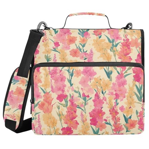Lebendige Gladiolen-Blumen, 3,8 cm, 3-Ring-Organizer, Ordner mit Schultergurt, Tragbares Portfolio für Mittelschule Lebendige Gladiolen-Blumen, 3,8 cm, 3-Ring-Organizer, Ordner mit Schultergurt, Tragbares Portfolio für Mittelschule von FRODOTGV