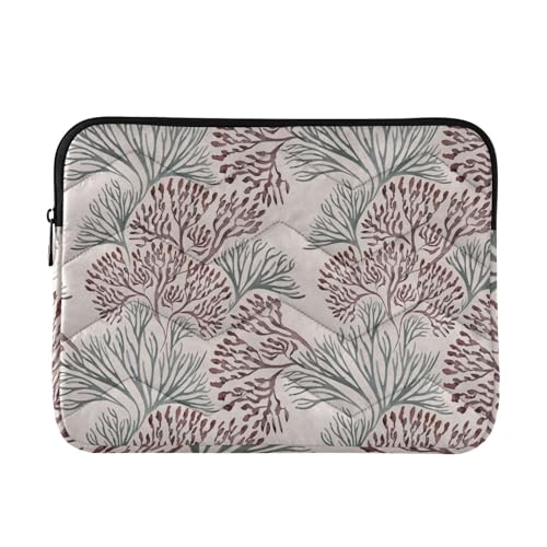 Nahtloses Muster mit Meerespflanzen, Laptop-Hülle, 33-35,6 cm, leichte Laptop-Hülle, Reise-Laptop-Tasche für Männer und Frauen von FRODOTGV