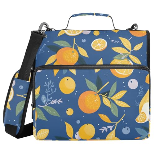 Ordner-Organizer mit 3 Ringen, 3,8 cm, Reißverschluss, mit Griff und abnehmbarem Schultergurt, wasserdicht, geeignet für Mittelschule, Orangen-Blau Ordner-Organizer mit 3 Ringen, 3,8 cm, Reißverschluss, mit Griff und abnehmbarem Schultergurt, wasserdicht, geeignet für Mittelschule, Orangen-Blau von FRODOTGV