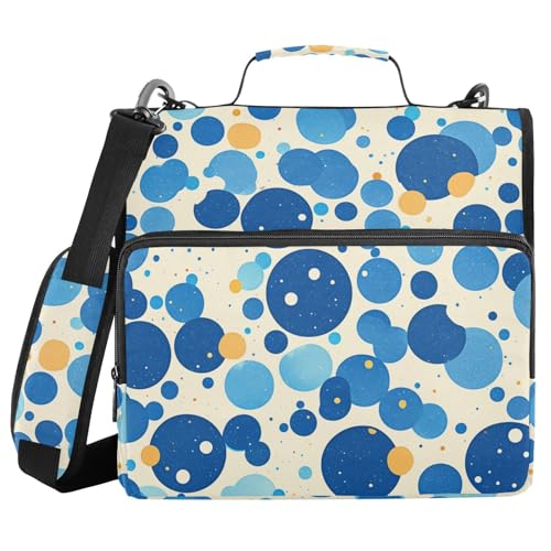 Ordner mit 3 Ringen, 3,8 cm, mit extra Taschen, mit Schultergurt und Griff, inklusive Reißverschlusstasche, Dokumenten-Organizer-Tasche für Mittelschüler, Marineblau Ordner mit 3 Ringen, 3,8 cm, mit extra Taschen, mit Schultergurt und Griff, inklusive Reißverschlusstasche, Dokumenten-Organizer-Tasche für Mittelschüler, Marineblau von FRODOTGV