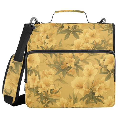 Ordner mit 3 Ringen, goldfarben, 3,8 cm, mit extra Taschen und Griff, einfach zu transportieren, Portfolio-Organizer für die Schule Ordner mit 3 Ringen, goldfarben, 3,8 cm, mit extra Taschen und Griff, einfach zu transportieren, Portfolio-Organizer für die Schule von FRODOTGV