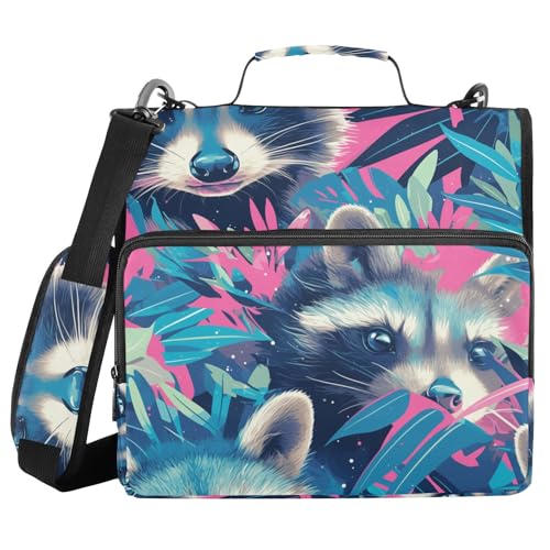 Süßer Waschbär-Ordner mit 3 Ringen, Reißverschluss, mit Griff, mehrere Taschen, Portfolio-Ordner für Mittelschüler Süßer Waschbär-Ordner mit 3 Ringen, Reißverschluss, mit Griff, mehrere Taschen, Portfolio-Ordner für Mittelschüler von FRODOTGV