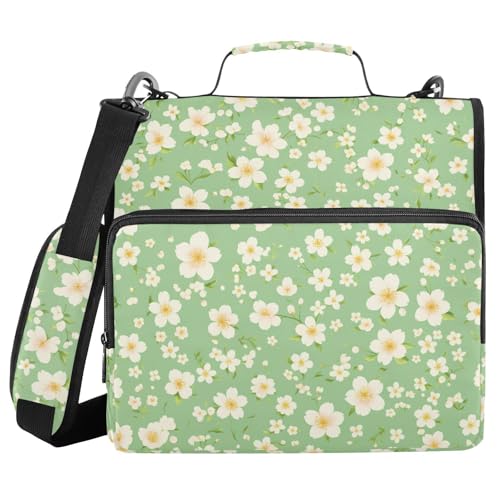 Weiße Kirschblüten 3 Ringe Schule Reißverschluss Ordner mit Griff Mehrere Taschen Dokumenten-Organizer für Schule und Büro Weiße Kirschblüten 3 Ringe Schule Reißverschluss Ordner mit Griff Mehrere Taschen Dokumenten-Organizer für Schule und Büro von FRODOTGV