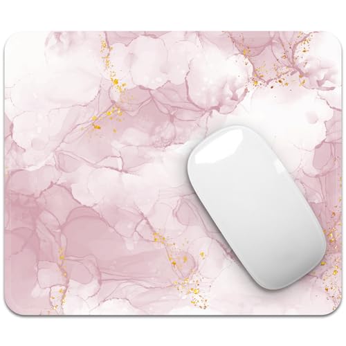 Quadratisches Mauspad mit genähtem Rand, Premium-Mauspad, waschbares Tuch, Computer-Mauspad mit rutschfester Gummiunterseite, Mauspads für Computer, Laptop, Maus, 23,5 x 19,7 x 0,3 cm, rosa Marmor Quadratisches Mauspad mit genähtem Rand, Premium-Mauspad, waschbares Tuch, Computer-Mauspad mit rutschfester Gummiunterseite, Mauspads für Computer, Laptop, Maus, 23,5 x 19,7 x 0,3 cm, rosa Marmor von FROGIGO