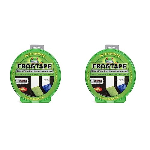 Frog Tape Maler-Kreppband, 24 mm x 41,1 m, zum Aufhängen, für scharfe Linien und kein Auslaufen von Farben grün (Packung mit 2) von FROGTAPE