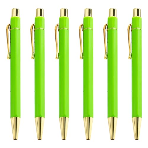FROMCEO 6 x 1,0 mm Kugelschreiber, einziehbarer Kugelschreiber, Ölstift, glattes Schreibwaren, Schule, Bürobedarf von FROMCEO