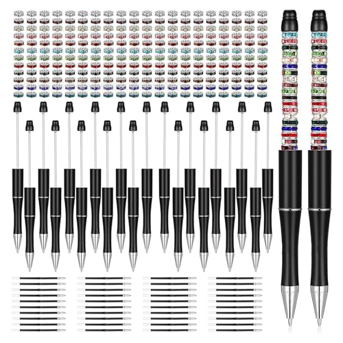 FROMCEO Beadable Pen Bead Kugelschreiber Verschiedene Perlen Stift Schaft Stift Kinder Studenten Büro Schulbedarf von FROMCEO