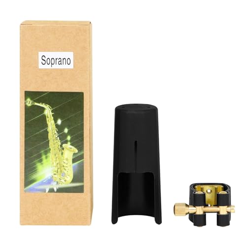 Sopran-Saxophon-Mundstück, Blattschraube, Clip, Ersatz-Saxophon-Mundstück-Verschluss mit Mundstück-Kappen Sopran-Saxophon-Mundstück, Blattschraube, Clip, Ersatz-Saxophon-Mundstück-Verschluss mit Mundstück-Kappen von FROMCEO