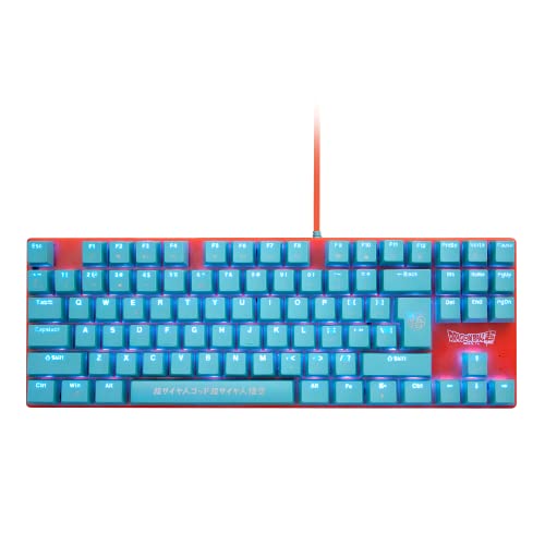 FRTEC - Dragon Ball Wired Mechanical Keyboard Mechanische Tastatur mit Anti-Tangle-Kabel, TKL-Blauer Schalter, QWERTY, offizielle DC-Kollektion, kompatibel mit PC, Mac, PS5, Switch, Xbox Series X/S von FRTEC