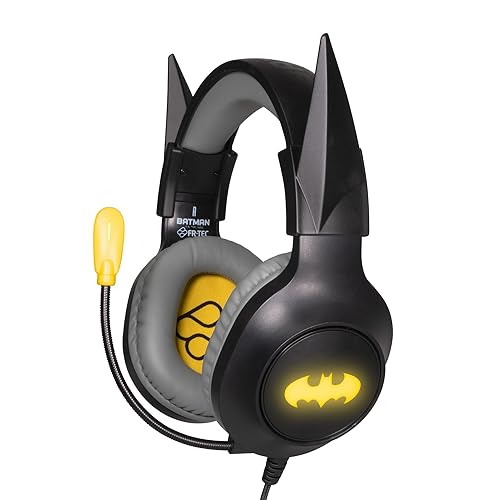 FRTEC - Gaming-Headset Batman mit abnehmbaren dunklen Ritterohren, Kabel und RGB-LED-Licht, für Playstation 5, PS4, Xbox Series X/S, Xbox One, Nintendo Switch, PC, Mac von FRTEC