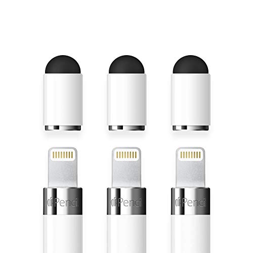 FRTMA [2 in 1] Ersatz Kappe kompatibler Pencil/Als Eingabe Stift für alle Touchscreen-Tabletten/Smartphones (Packung mit 3), Weiß von FRTMA