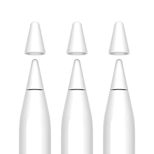 FRTMA 2in1 rutschfeste Kappe für Schreibfeder/Spitze, Kompatibel mit Apple Pencil 1. und 2. Generation (10 pro Packung), Weiß von FRTMA