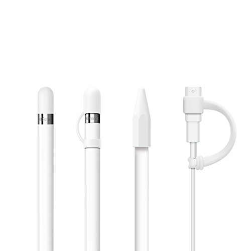 FRTMA [4-Pack] Apple Pencil Kappe/Apple Pencil Spitze Kappe/Kabel Adapterhalter/Apple Pencil Kappenhalter für iPad Pro Bleistift, Elfenbein Weiß von FRTMA