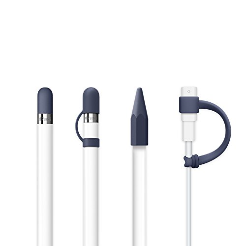 FRTMA [4-Pack] Pencil Kappe/Pencil Spitze Kappe/Kabel Adapterhalter/Pencil Kappenhalter für iPad Pro Bleistift, Mitternachts Blau von FRTMA