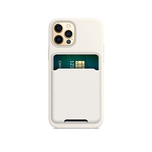 FRTMA Magnetischer Kartenhalter Kompatibel mit iPhone 12/Pro/Max/Mini, Silikonhülle Magnetisches Brieftaschenetui für MagSafe, (Weiß) von FRTMA