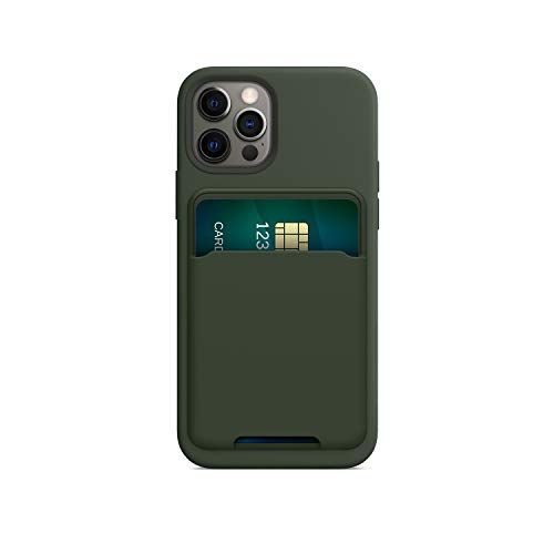 FRTMA Magnetischer Kartenhalter Kompatibel mit iPhone 12/Pro/Max/Mini, Silikonhülle Magnetisches Brieftaschenetui für MagSafe, (Zyperngrün) von FRTMA